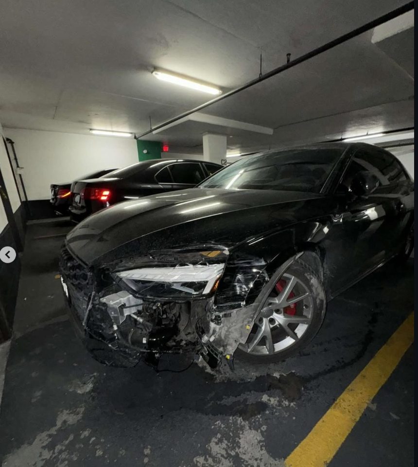 Damaged Audi before repairs